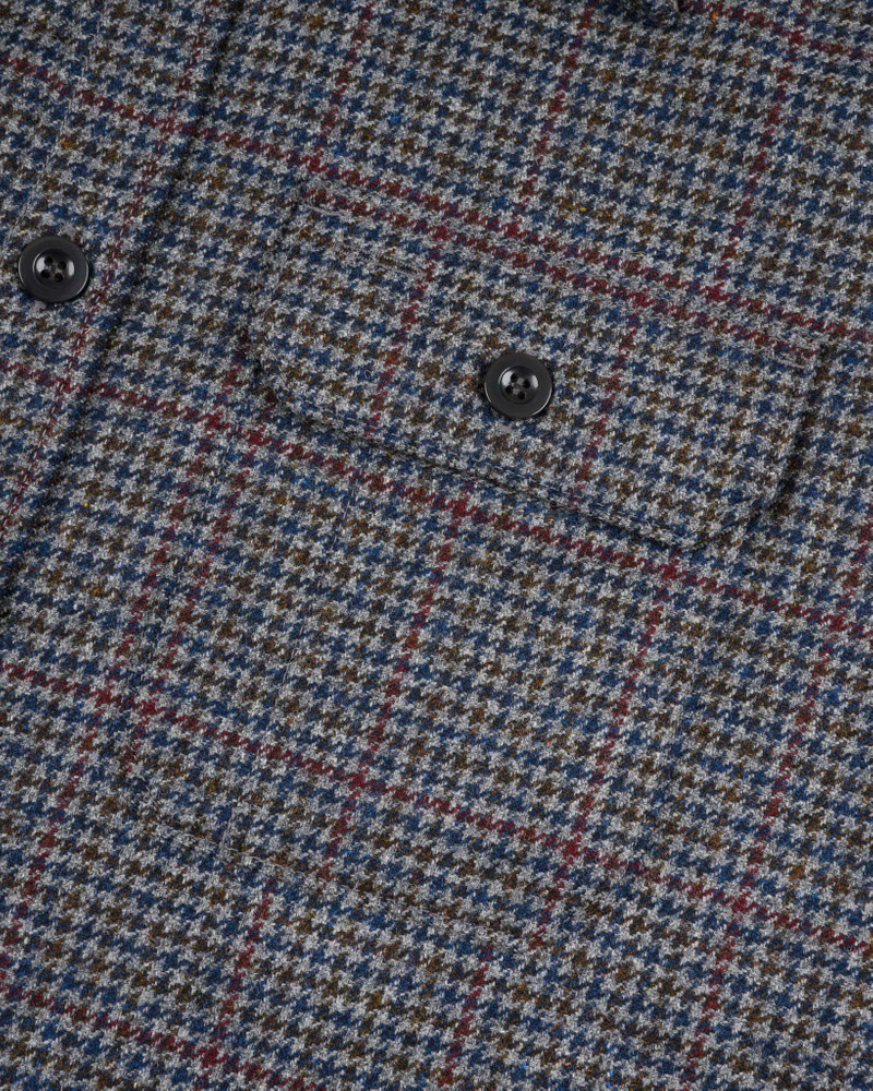 IHDR-434-PPT 14OZ FOX BROTHERS® WOOL CPO SHIRT - ANTIQUE PEWTER PUPPYTOOTH CHECK 9