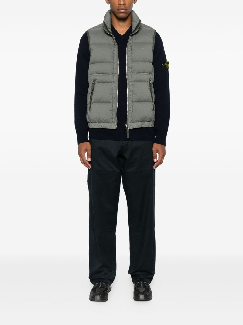 Stone Island v-neck logo-patch sweater outlook