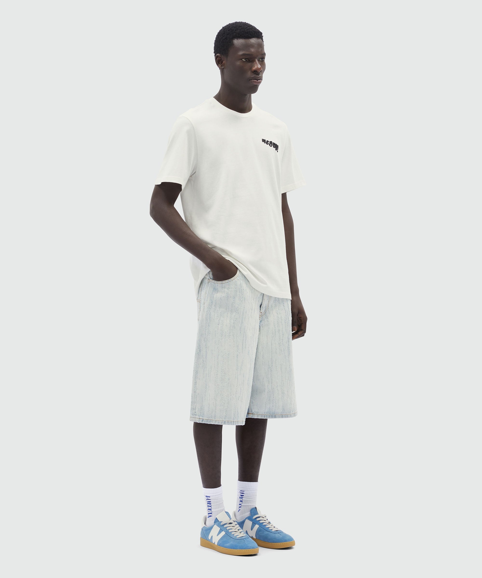 White jersey T-Shirt with embroidered logo - 4