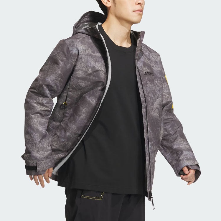 adidas x National Geographic Allover Print RAIN. RDY Jacket Asia Sizing 'Silver Violet' IS9512 - 4