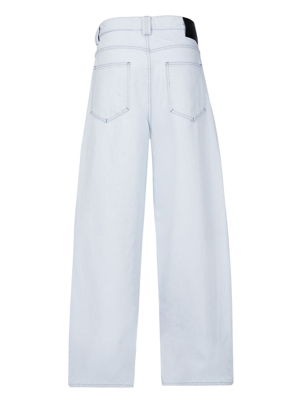 logo-embroidered wide-leg jeans - 4