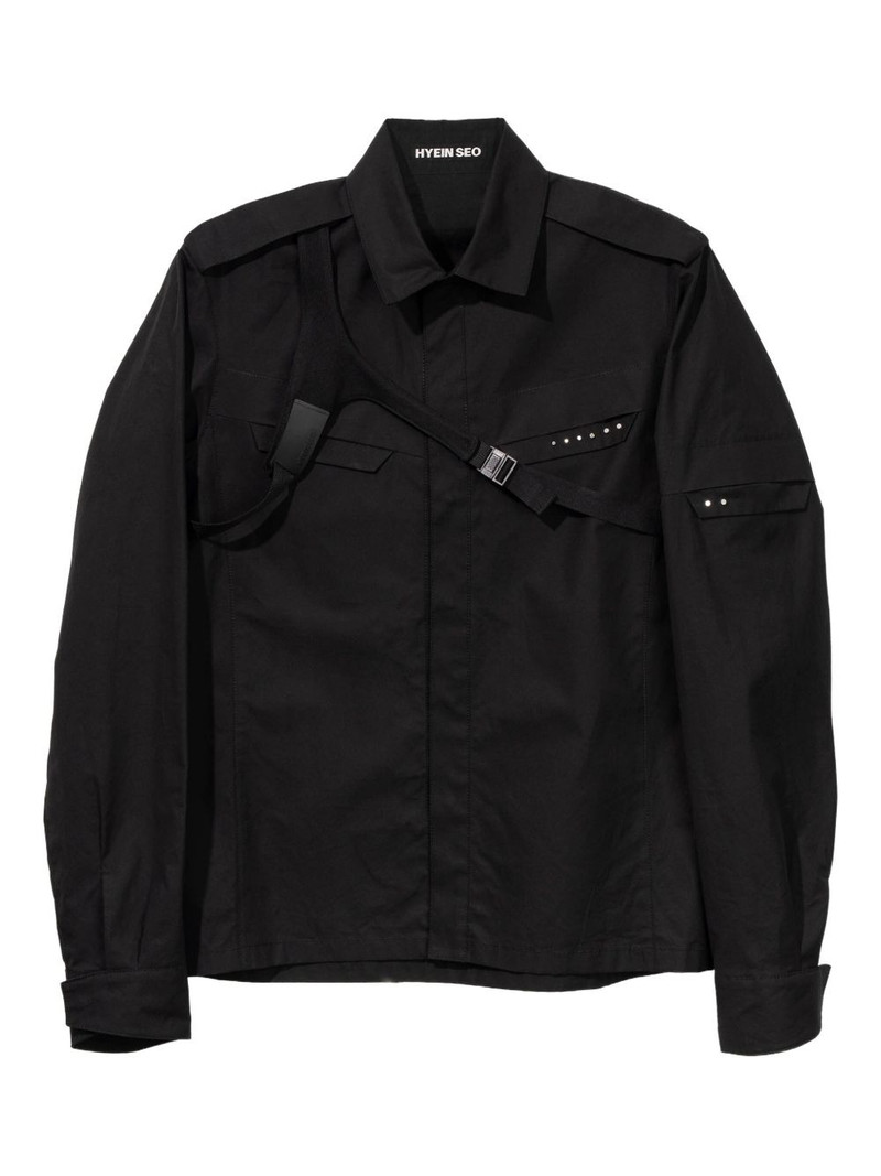 buckle-strap studded shirt 1