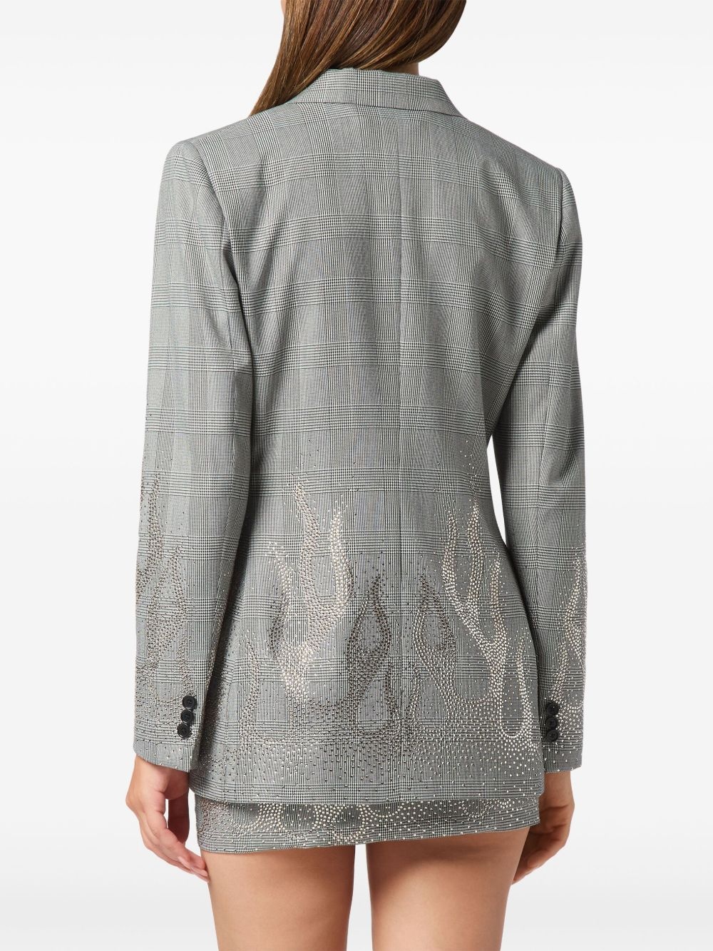 flame-appliqué blazer - 4