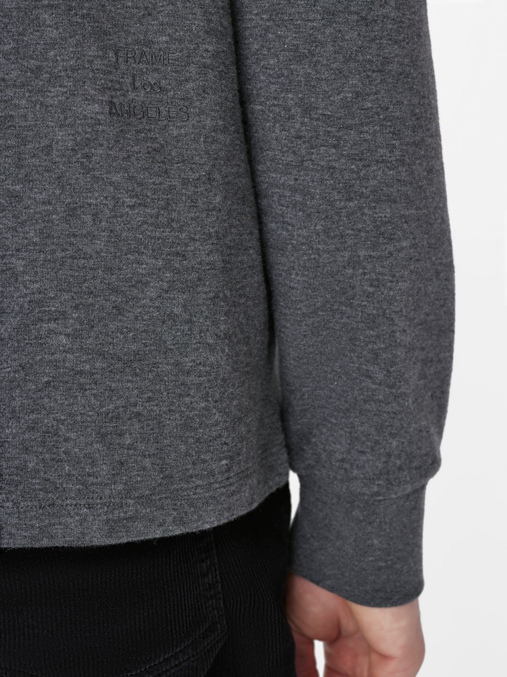 Duo Fold Long Sleeve Crew in Heather Charcoal Grey - 4