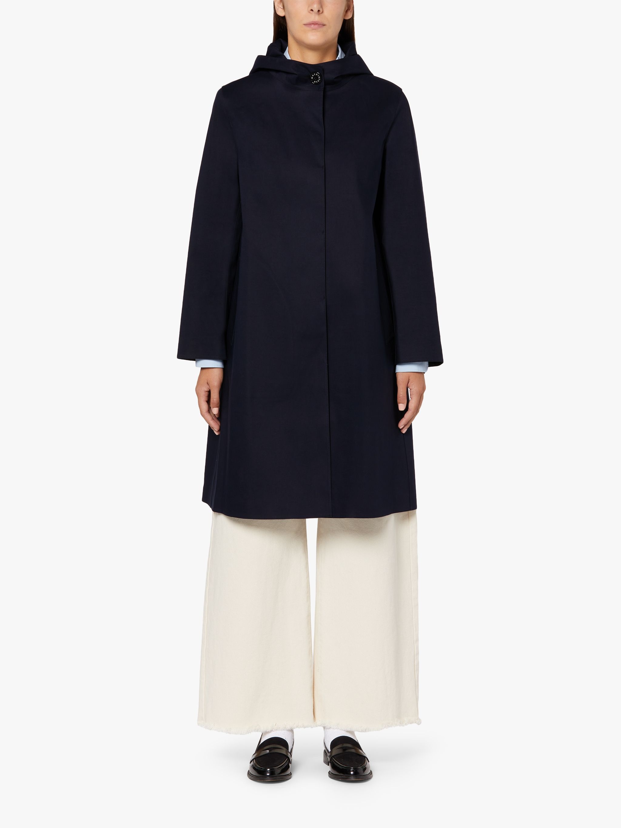 WATTEN NAVY BONDED COTTON HOODED COAT | LR-1023 - 3