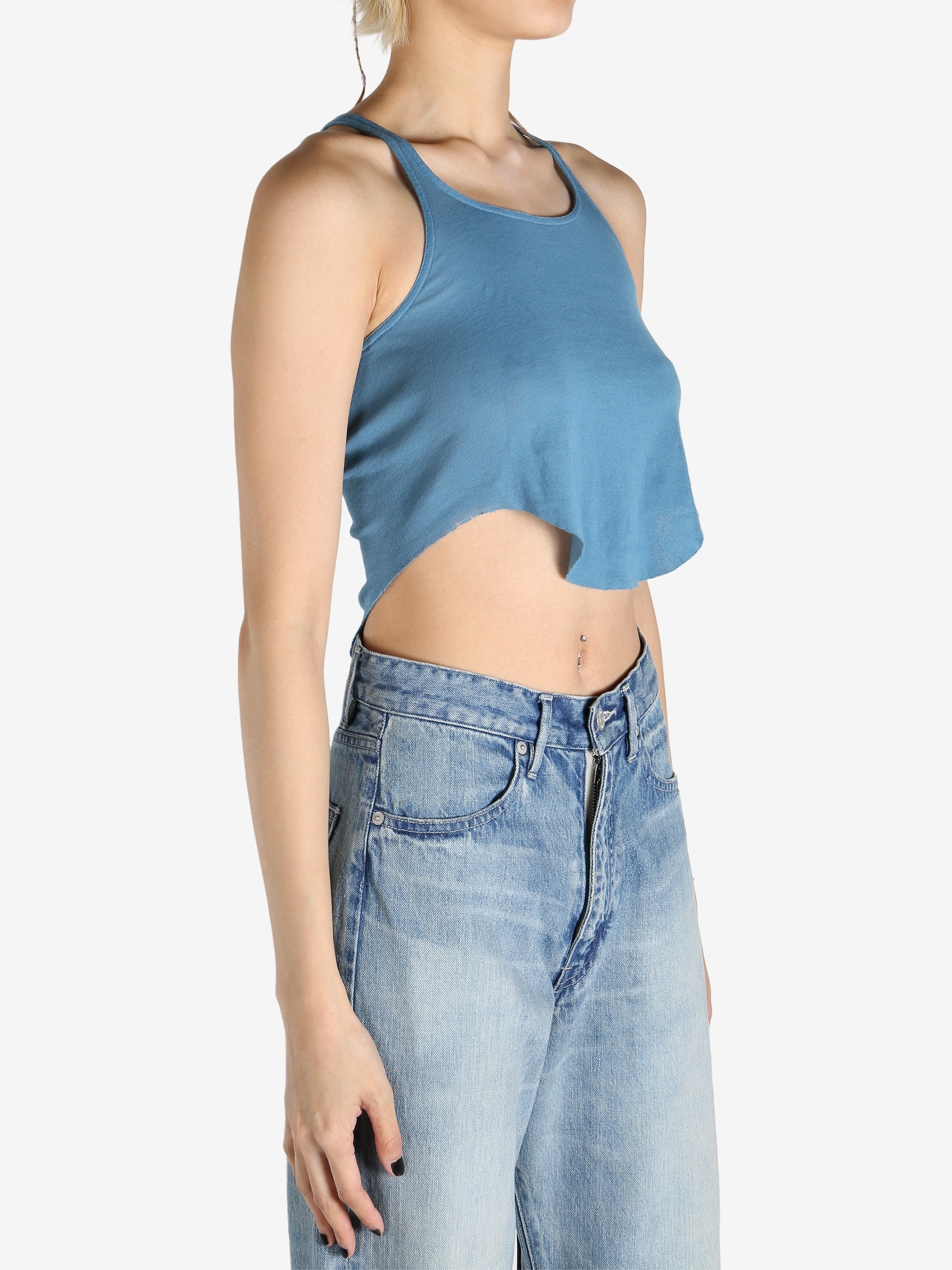 RICK OWENS DRKSHDW - Women Cropped Basic Tank Top - 2