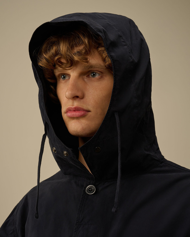 Organic Gabardine Hooded Zipped Overshirt 6