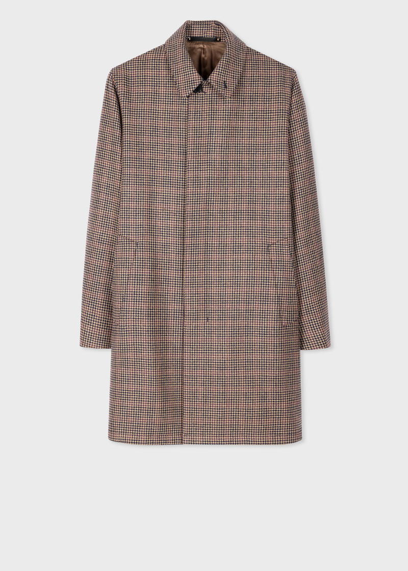 Houndstooth Wool Tweed Overcoat 1