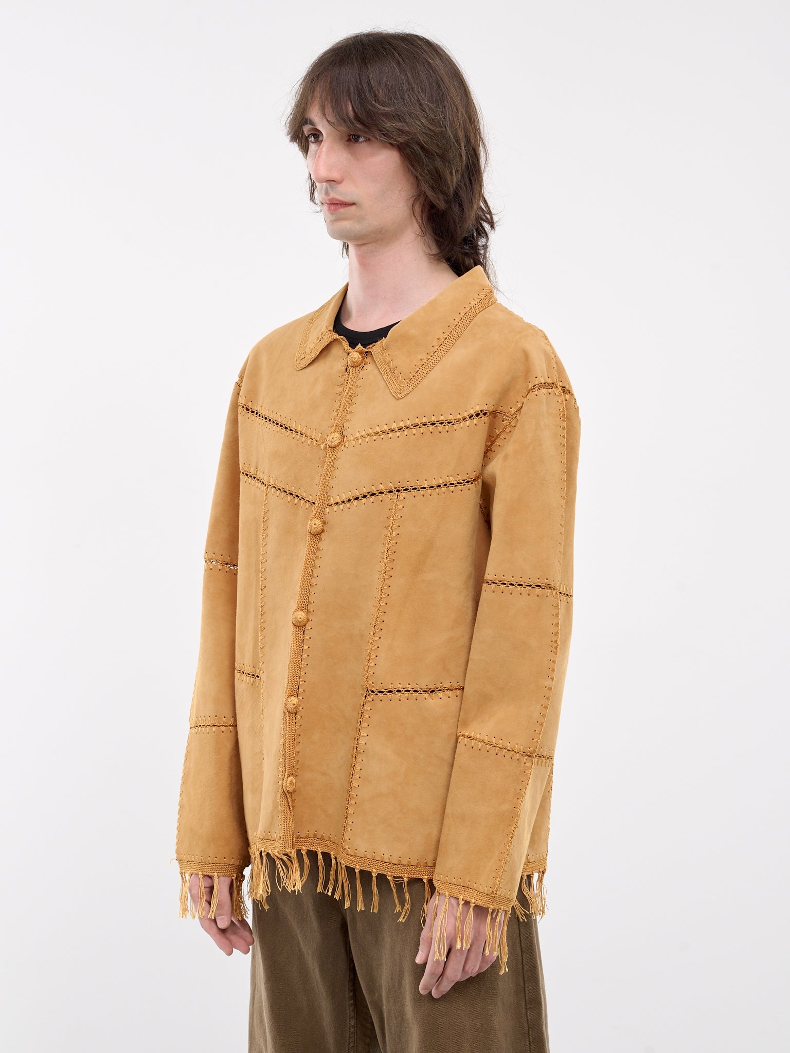 Terra Suede Crochet Fringe Jacket - 2