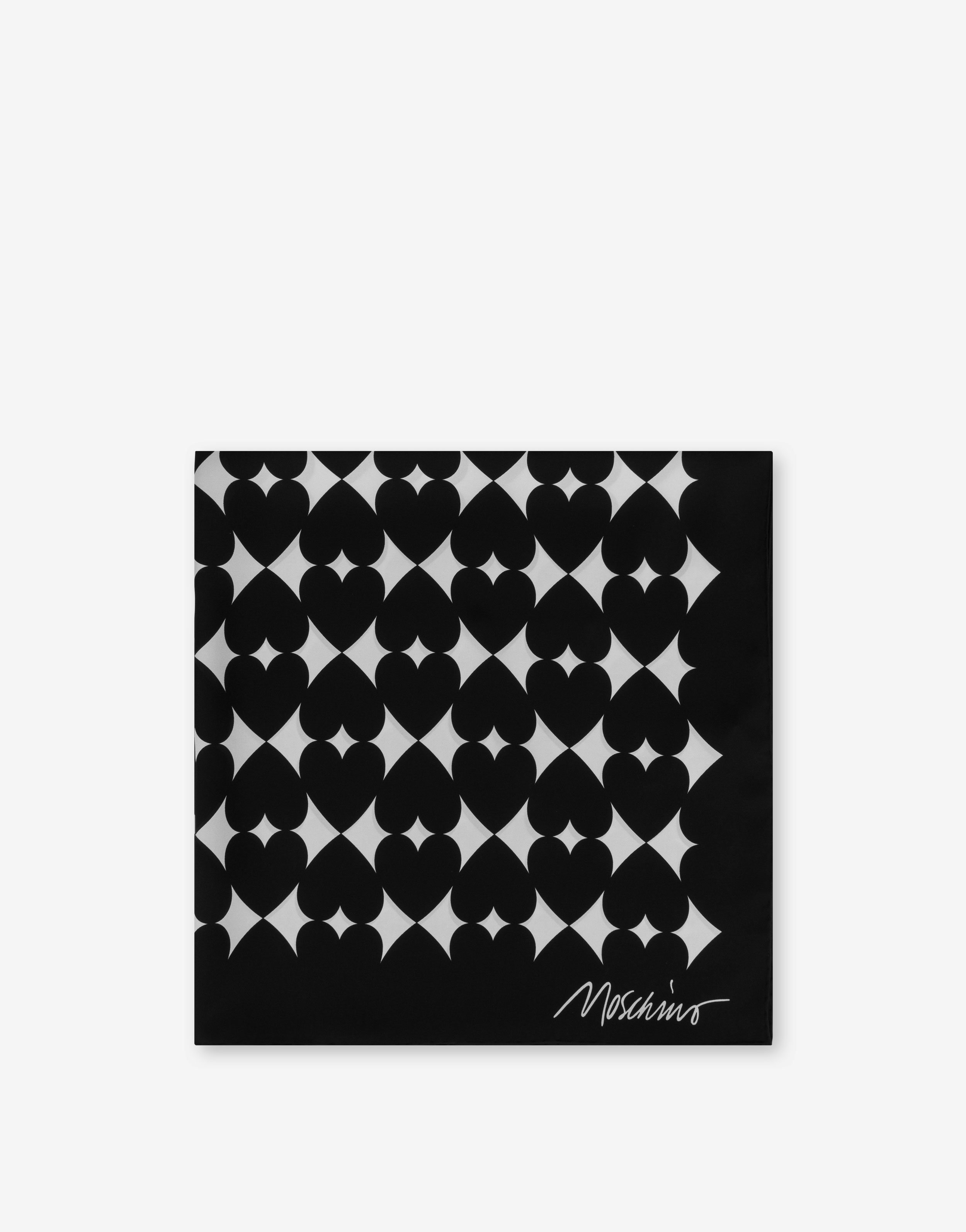 SILK SCARF ALLOVER HEARTS - 2