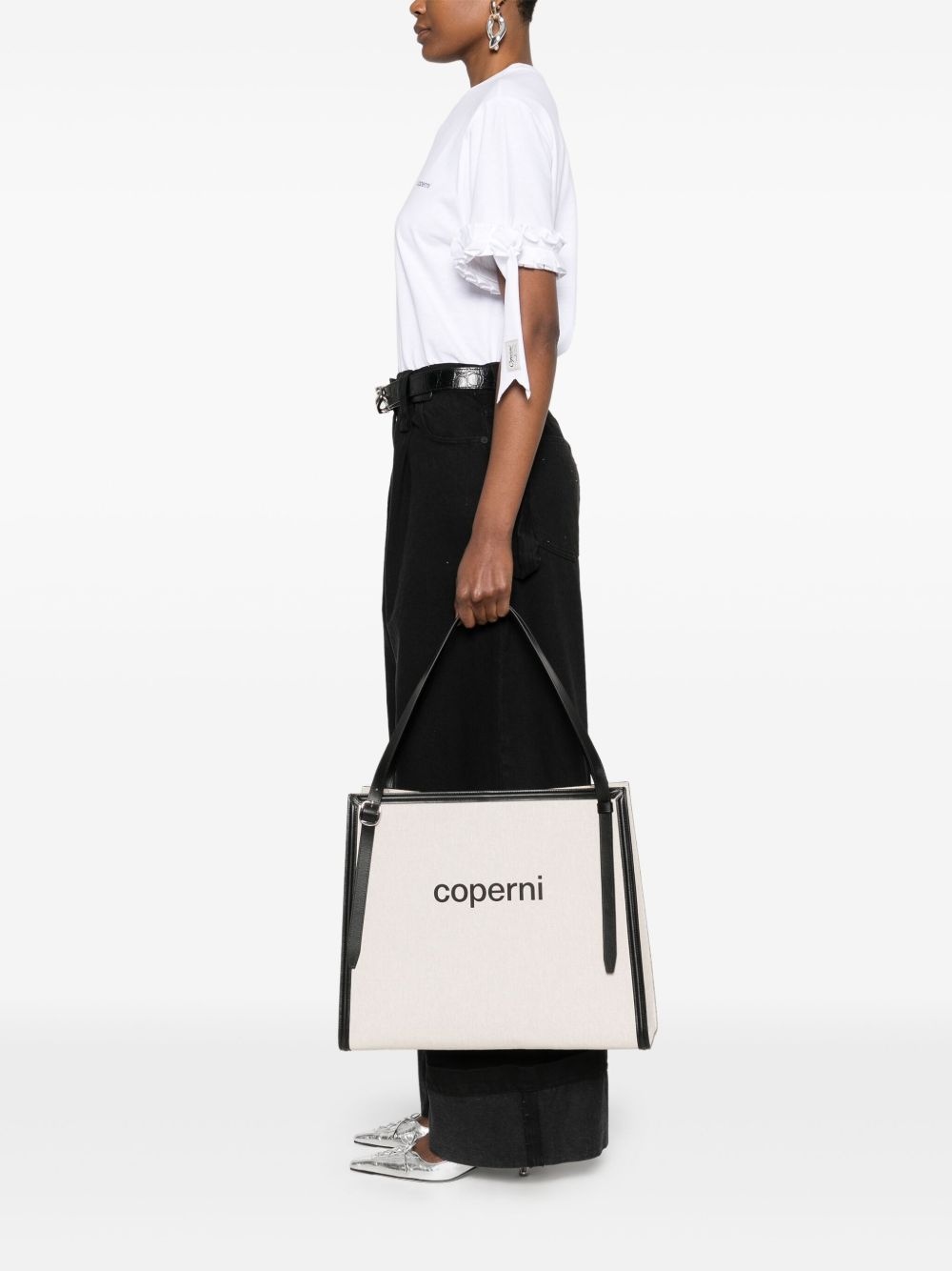 branded belt tote bag - 2