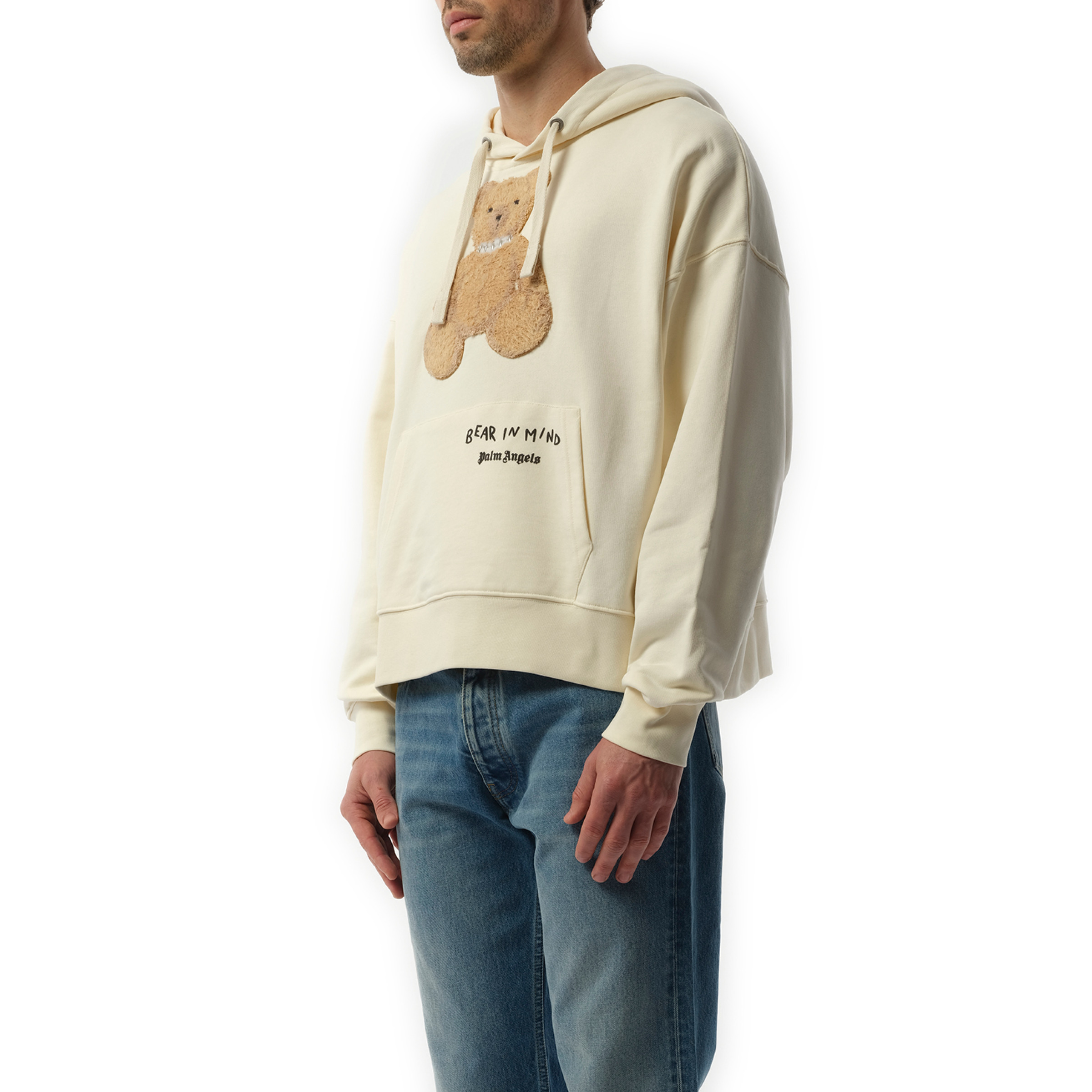 Bear in Mind Hoodie in Off White/Brown - 5