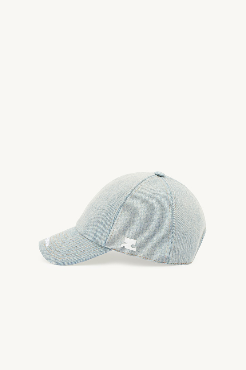 courrèges DIRTY BLUE DENIM SHELL CAP outlook