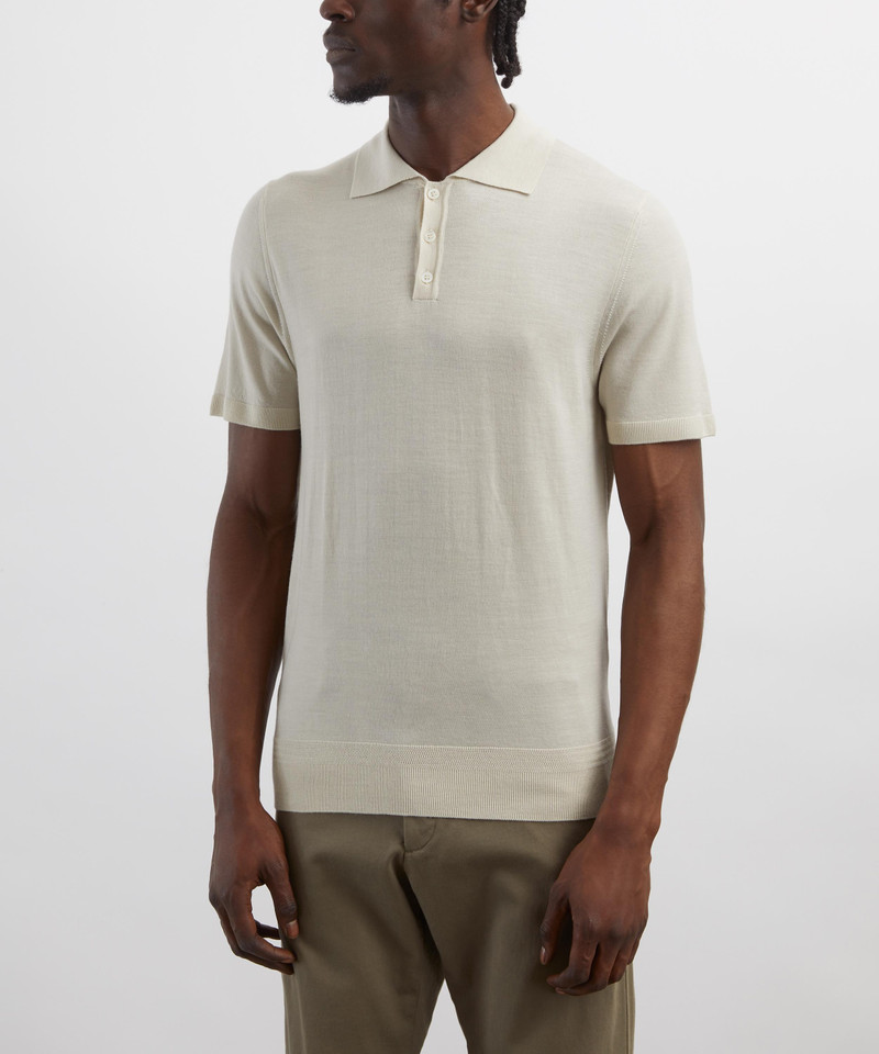 BARENA Marco Merino Wool Short-Sleeve Polo outlook