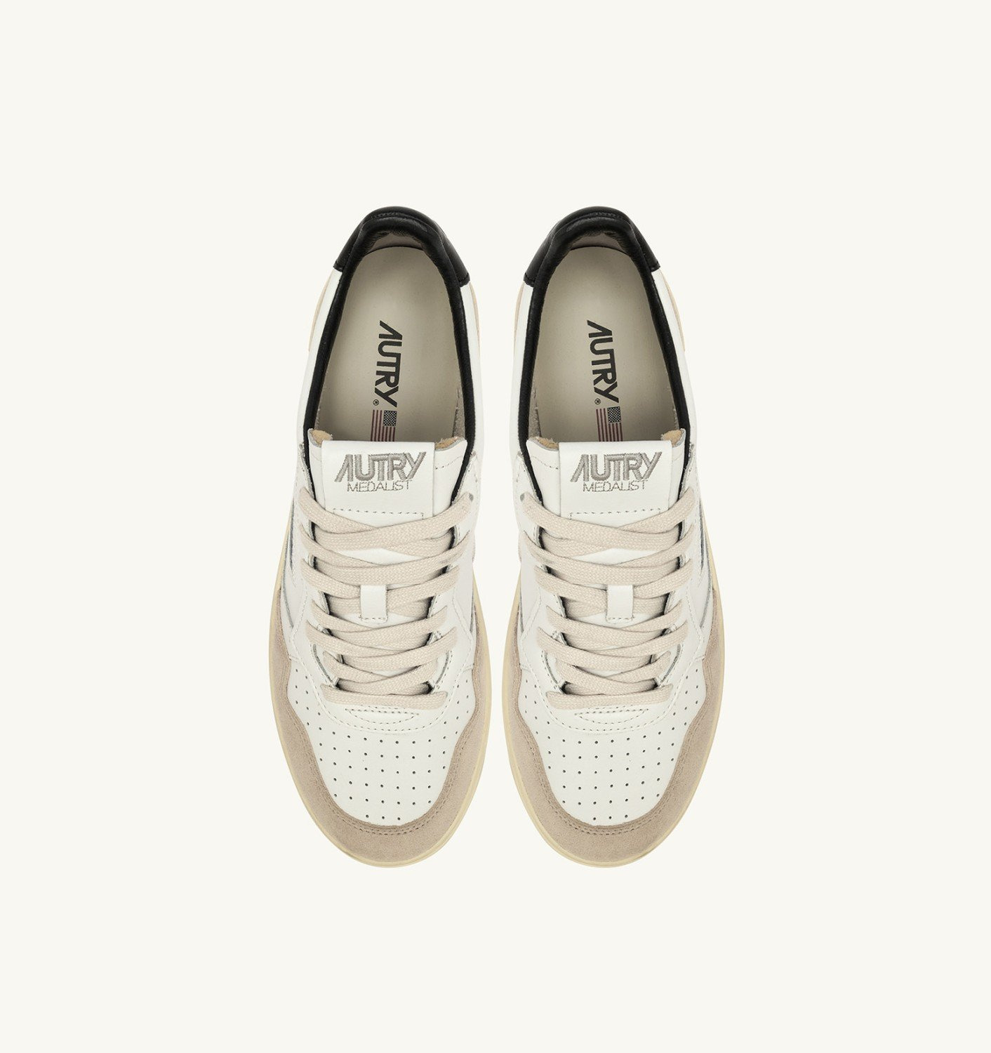 MEDALIST LOW SNEAKERS IN WHITE AND BLACK LEATHER AND SUEDE WITH LETTERING - 5
