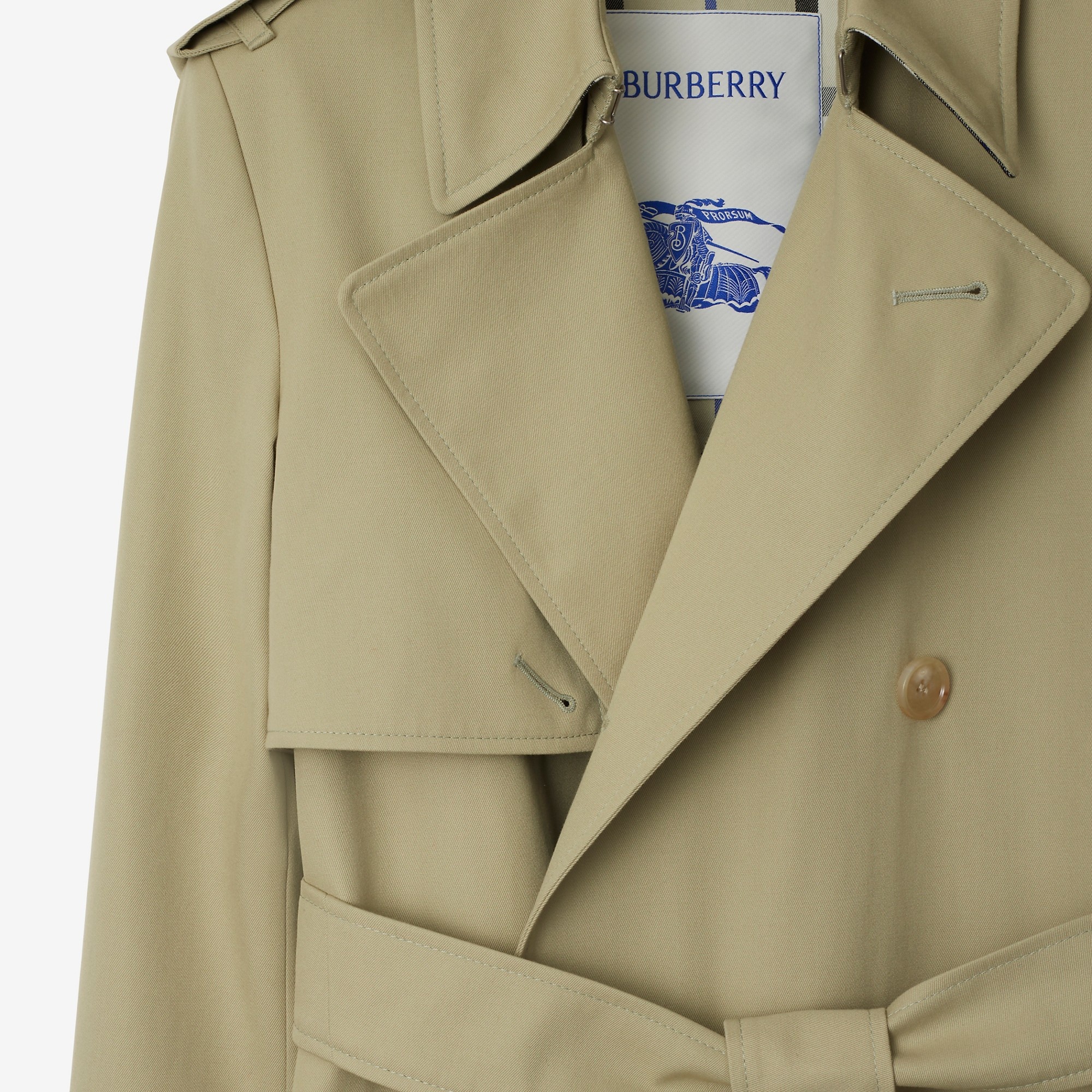 Long Cotton Blend Trench Coat - 8
