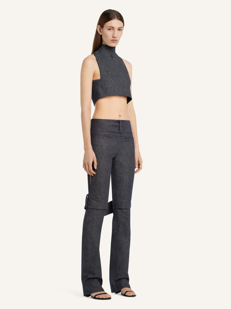 STRAP DENIM BOOTCUT PANTS 3