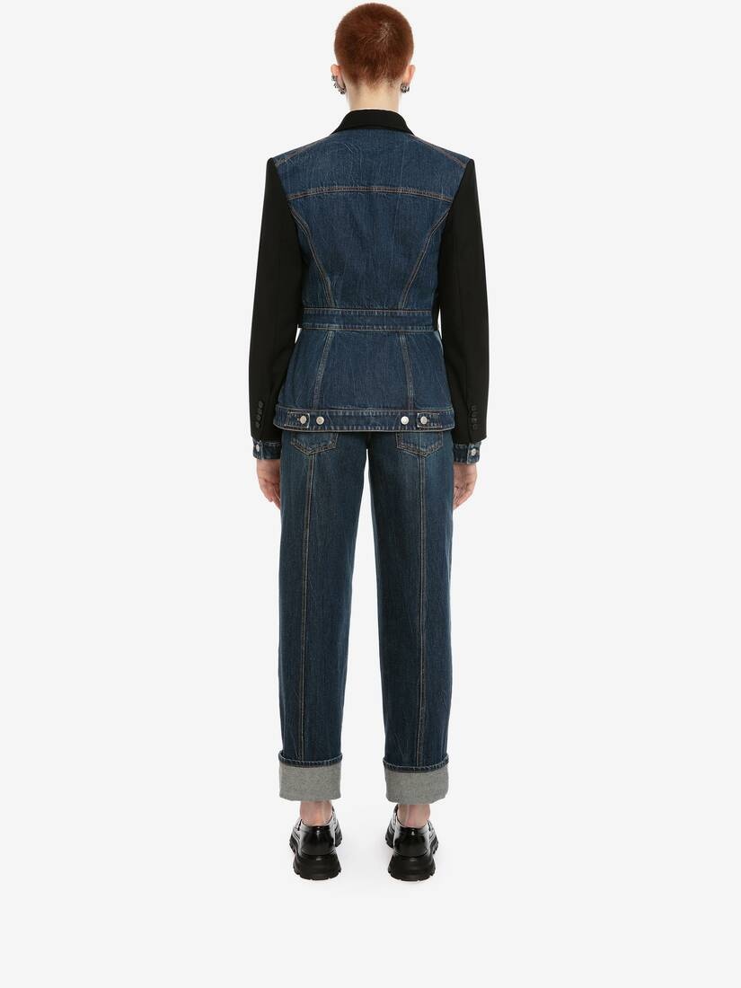 Hybrid Denim Jacket in Black - 4