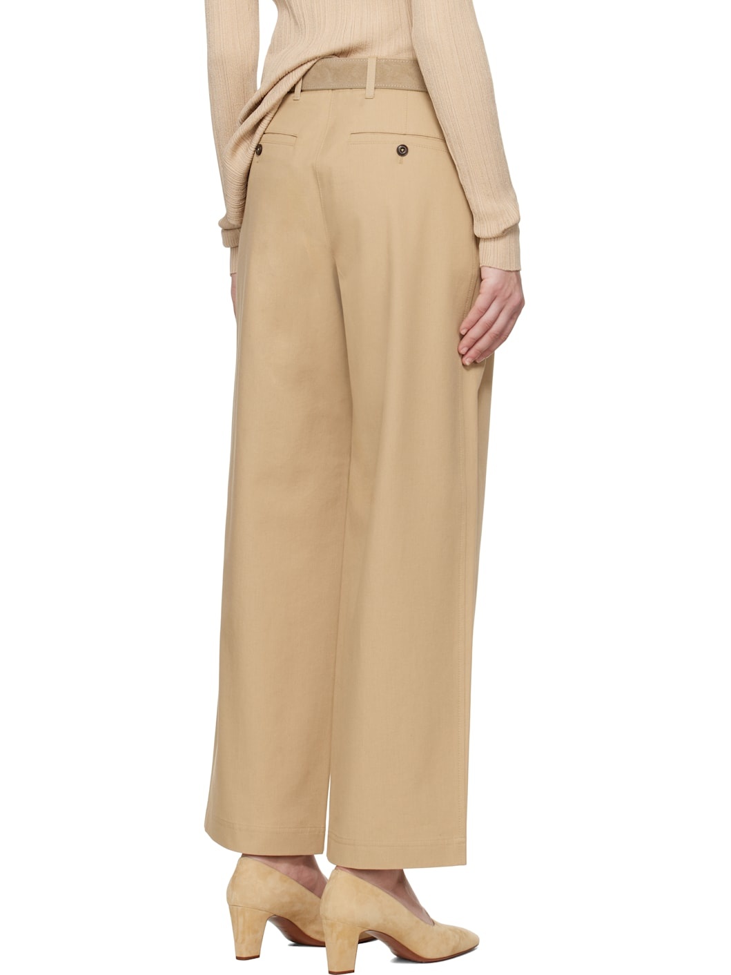 Beige Relaxed Chino Trousers - 3
