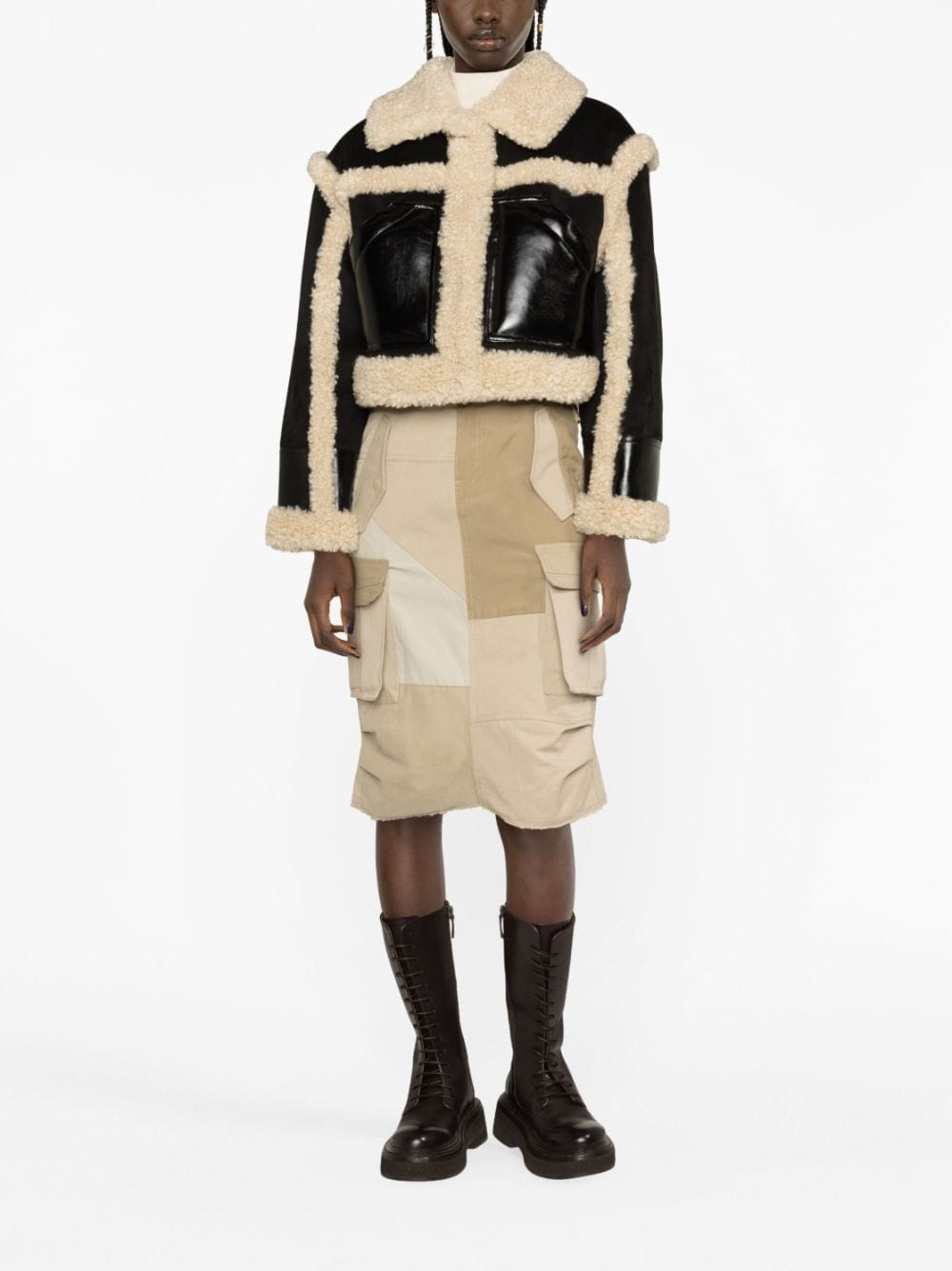 Edith faux-shearling cropped jacket - 2