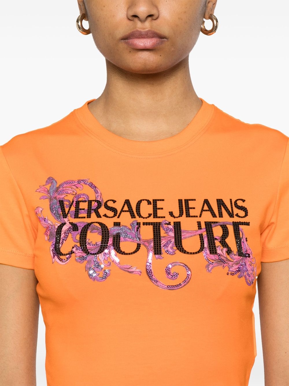 Barocco-print crop top - 5