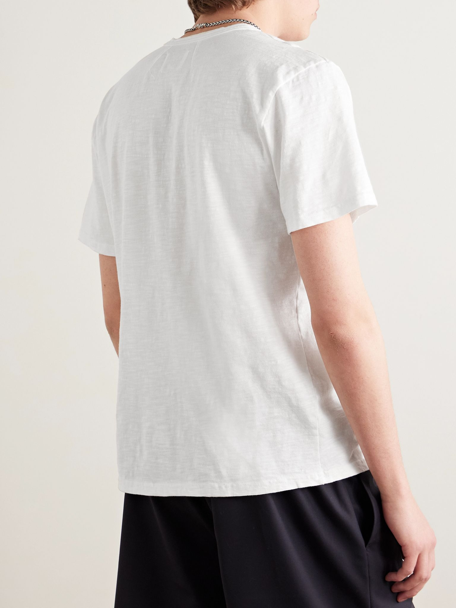 Lovers Club Logo-Print Slub Cotton-Jersey T-Shirt White - 3
