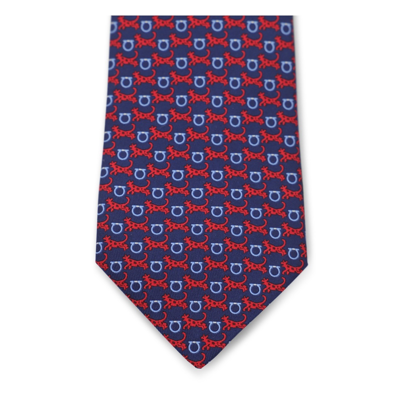 navy and red silk tie - 2