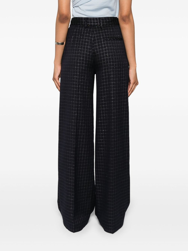 check-pattern wide-leg trousers 4