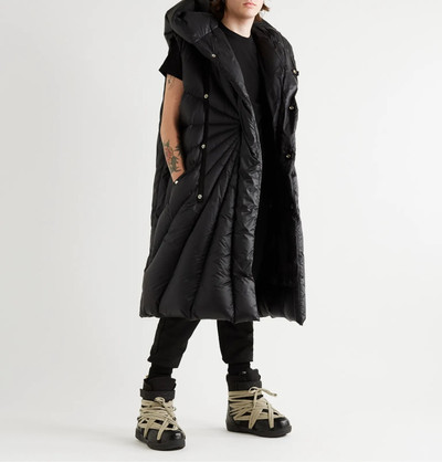 Rick Owens + Moncler Porterville Oversized Logo-Appliquéd Hooded Shell Down Gilet outlook