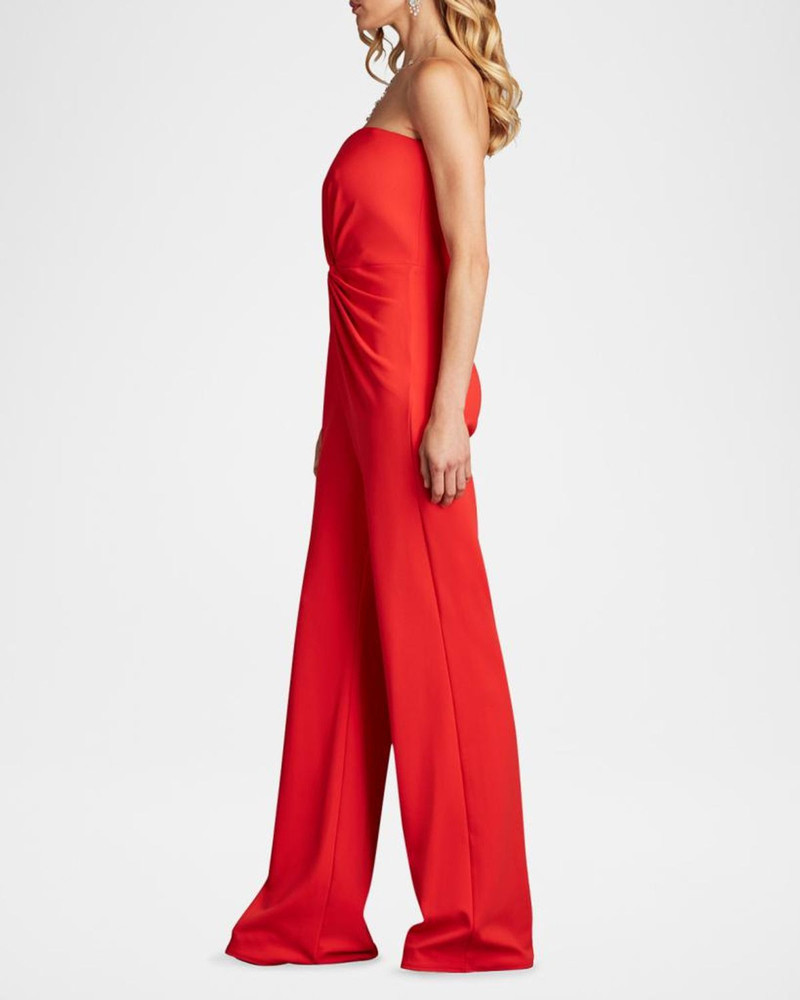 Strapless Twist-Front Crepe Jumpsuit 4