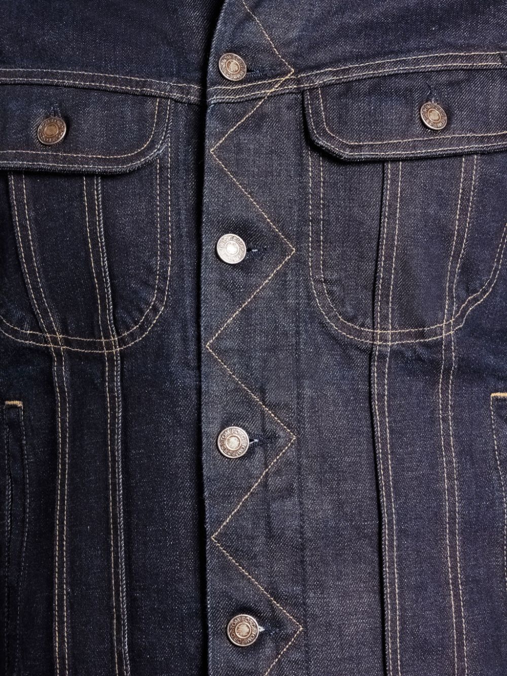 contrast-stitching denim jacket - 5