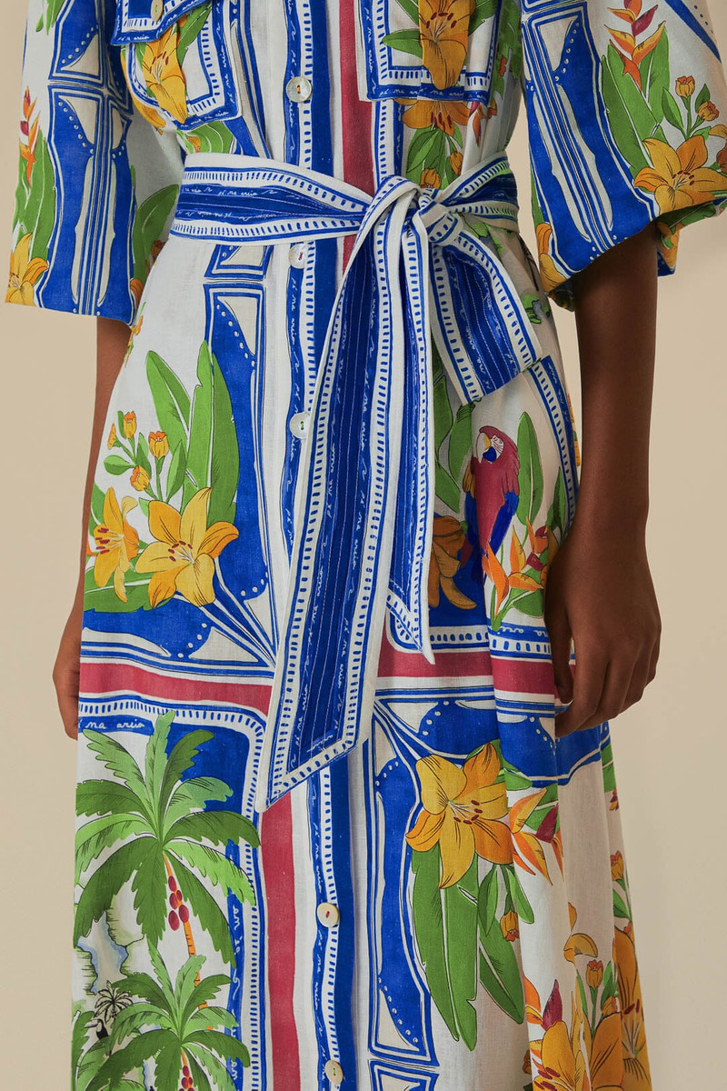 Off-White Tropical Destination Midi Dress 3