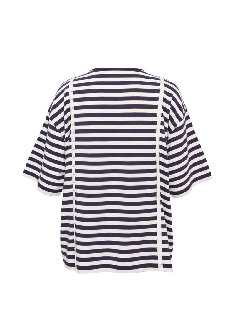 pushBUTTON striped buttoned T-shirt outlook