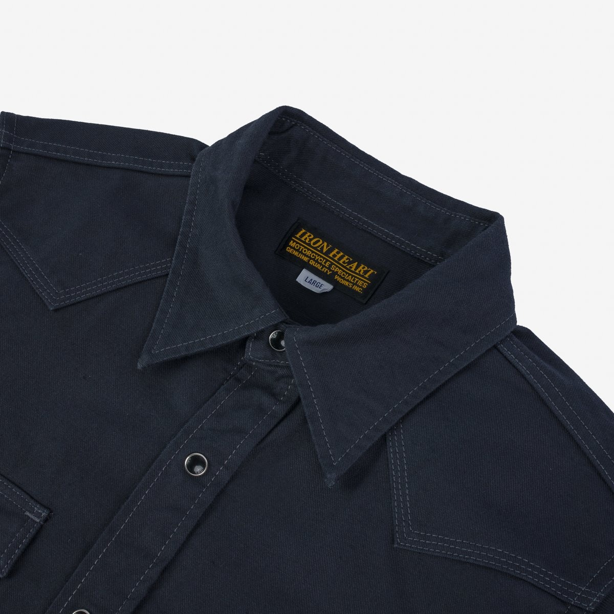 IHSH-381-BLK 9oz Military Serge CPO Shirt - Black - 6