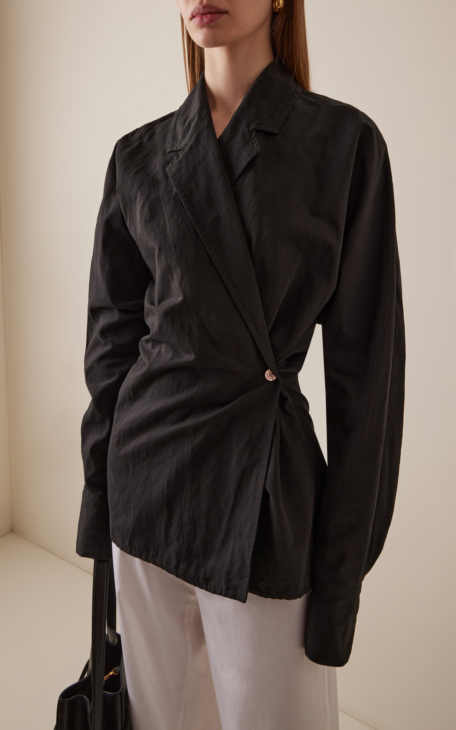 Wrap-Effect Blouse black - 2
