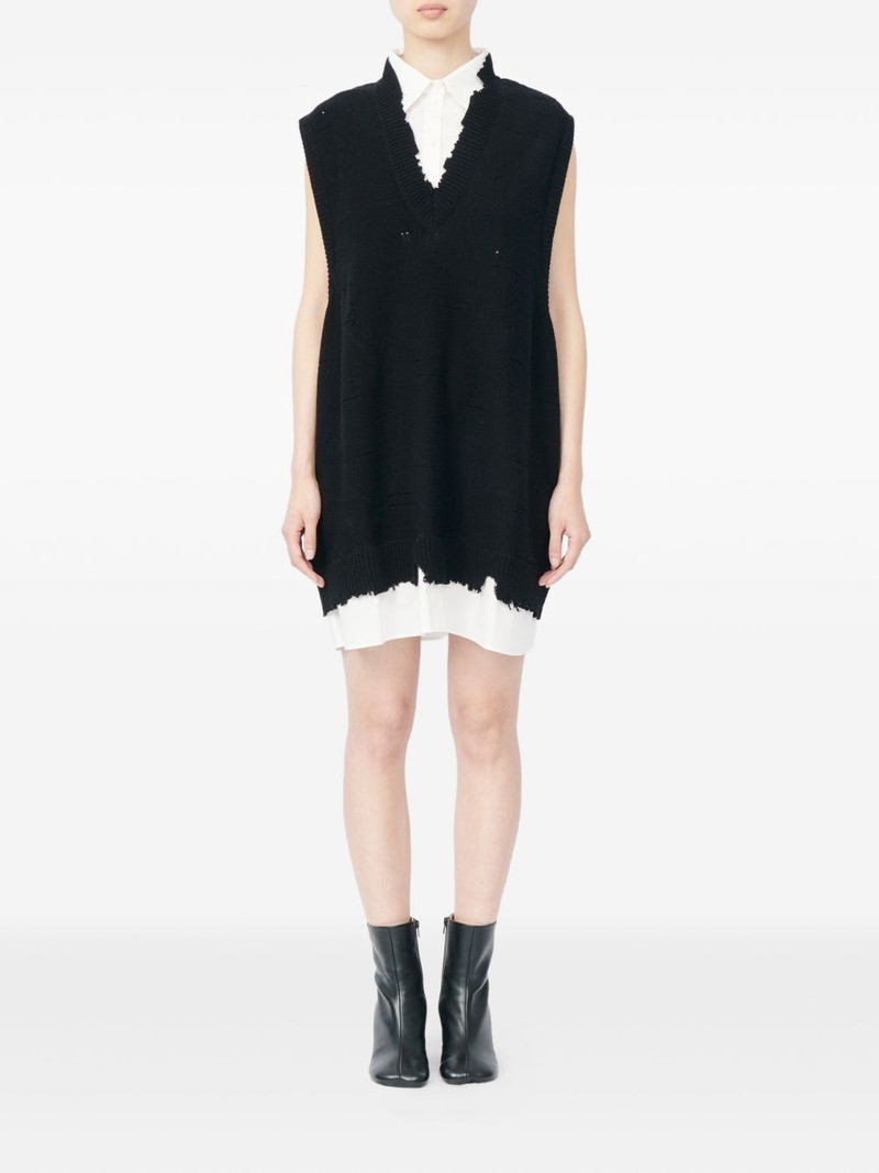 MM6 Maison Margiela frayed mini knitted dress outlook