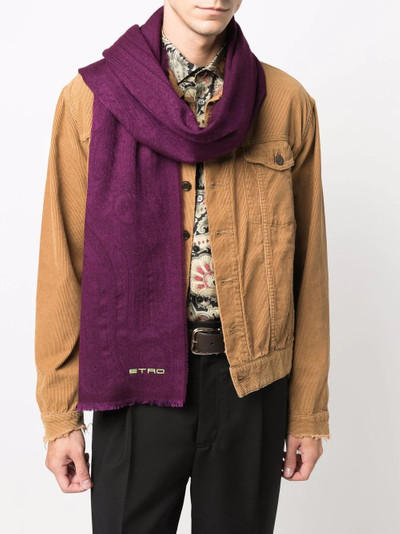 Etro logo embroidered scarf outlook