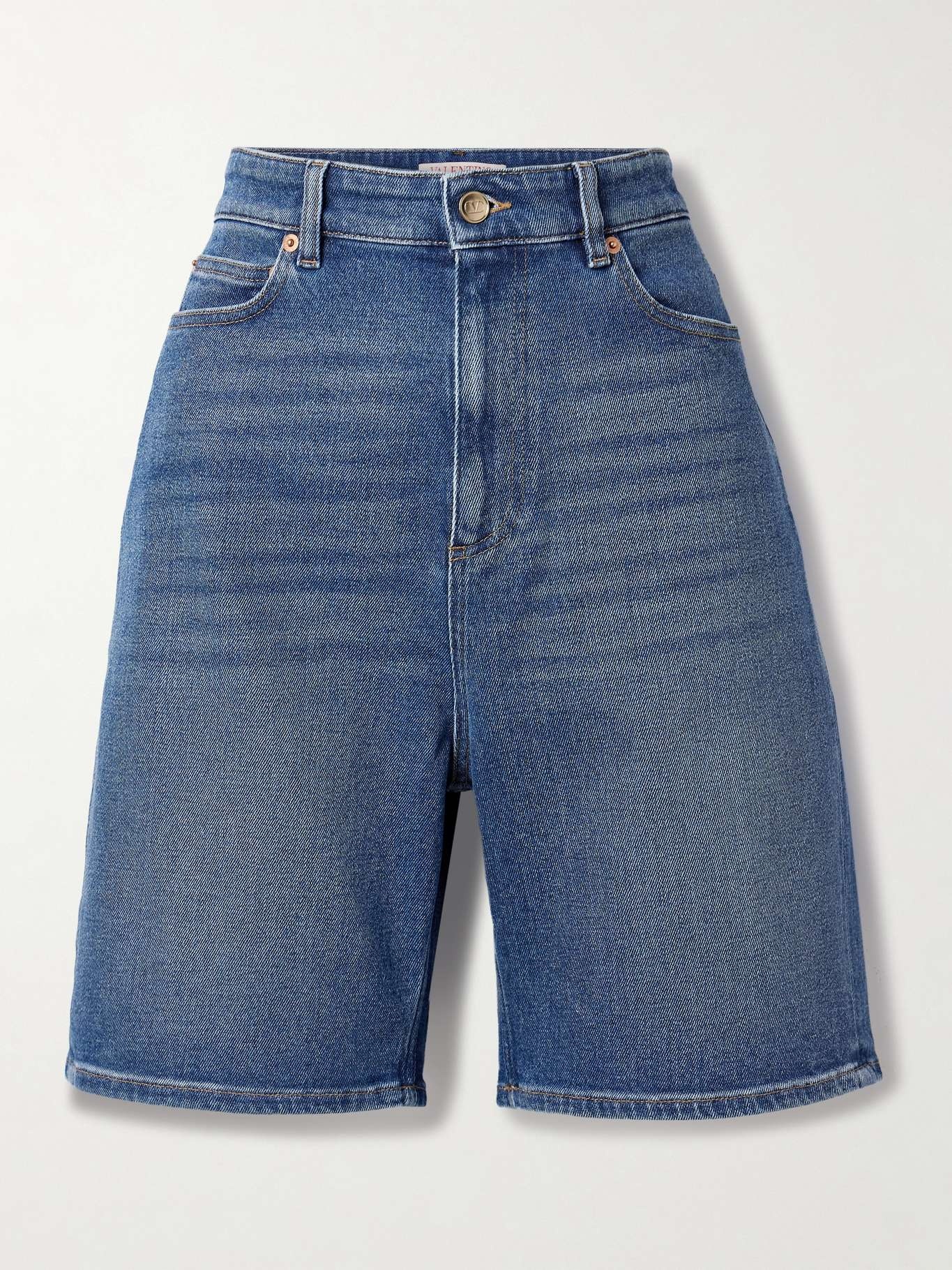 Embellished denim shorts - 1
