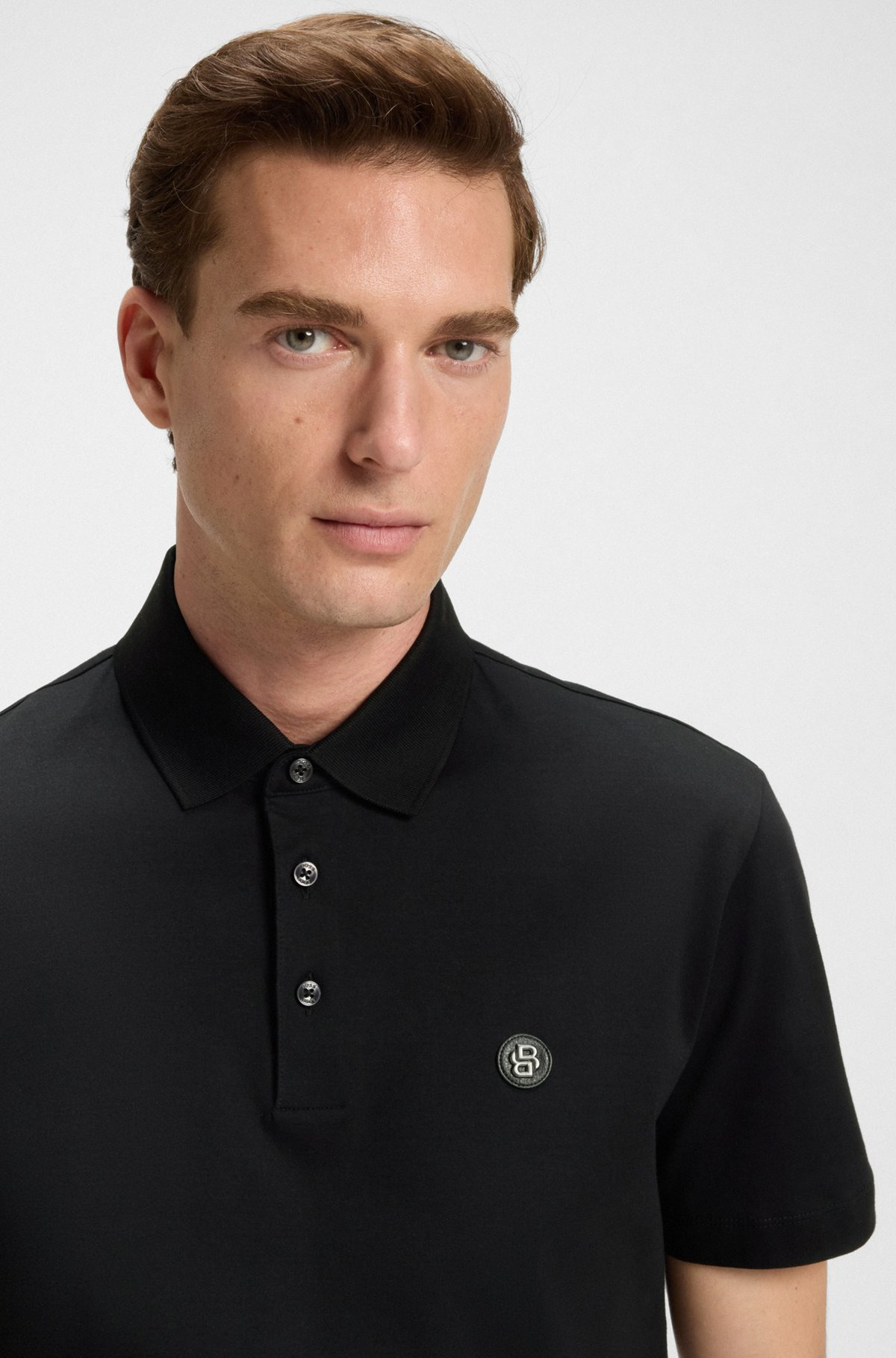 MERCERIZED-COTTON POLO SHIRT WITH DOUBLE MONOGRAM - 3