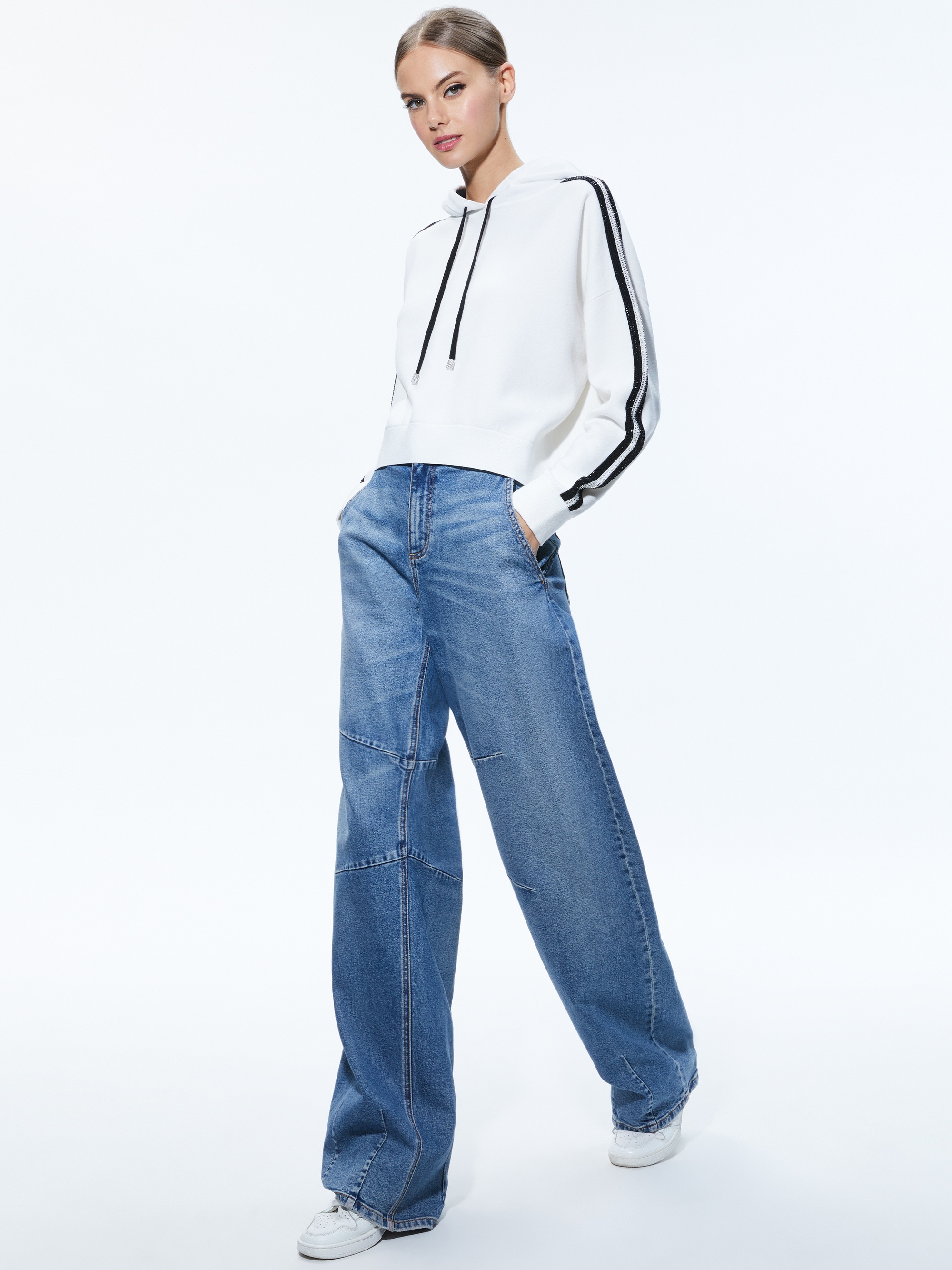 KATERINE EMBELLISHED CROPPED HOODIE - 5