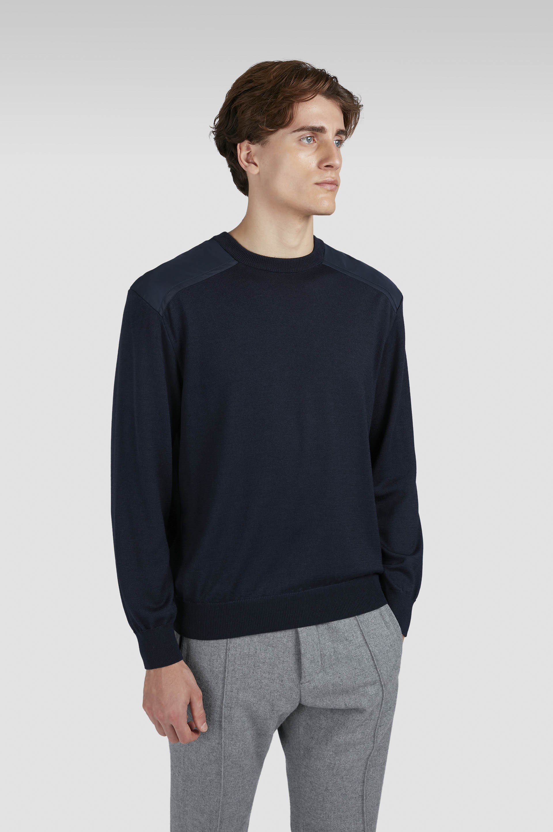WOOL AND SILK CREWNECK SWEATER - 6