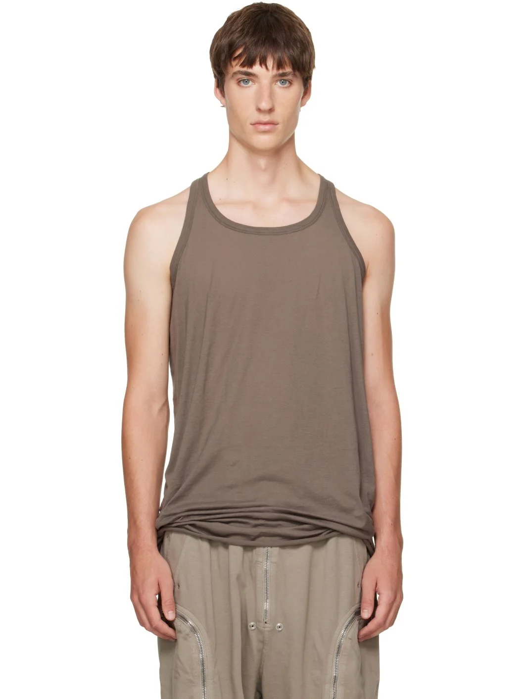 Brown Tower Loose Tank Top - 1