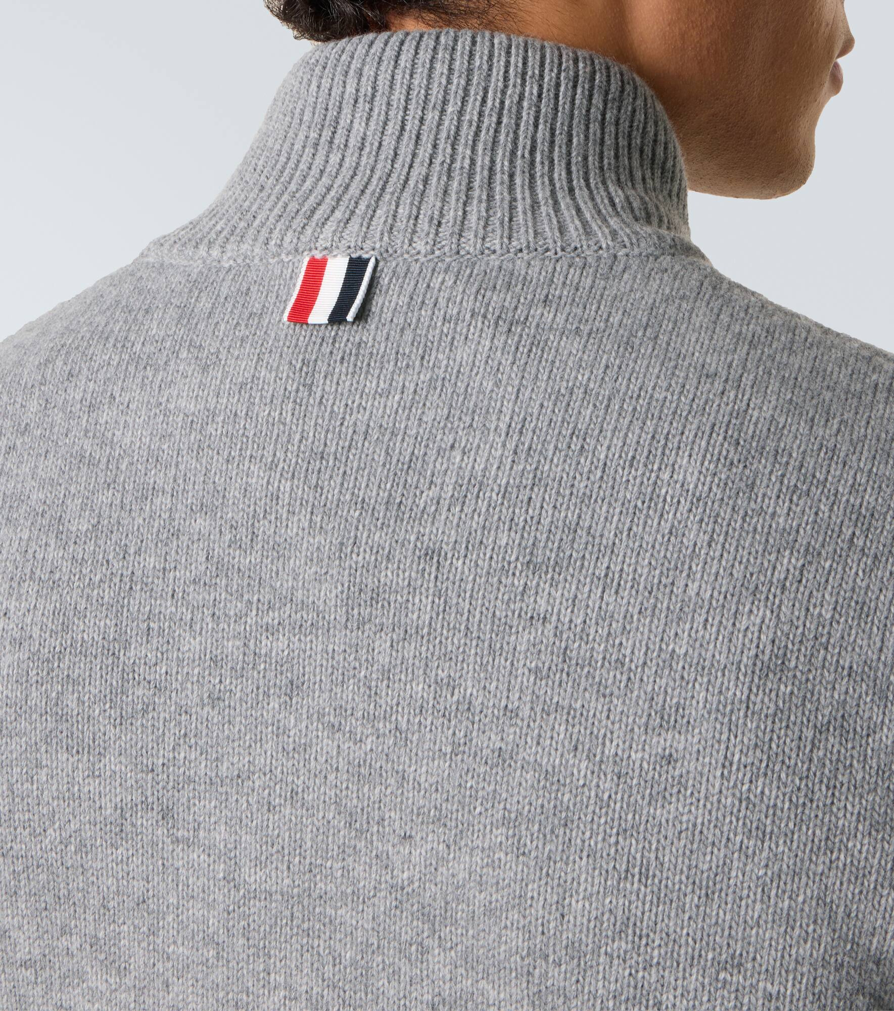 4-Bar virgin wool half-zip sweater - 6