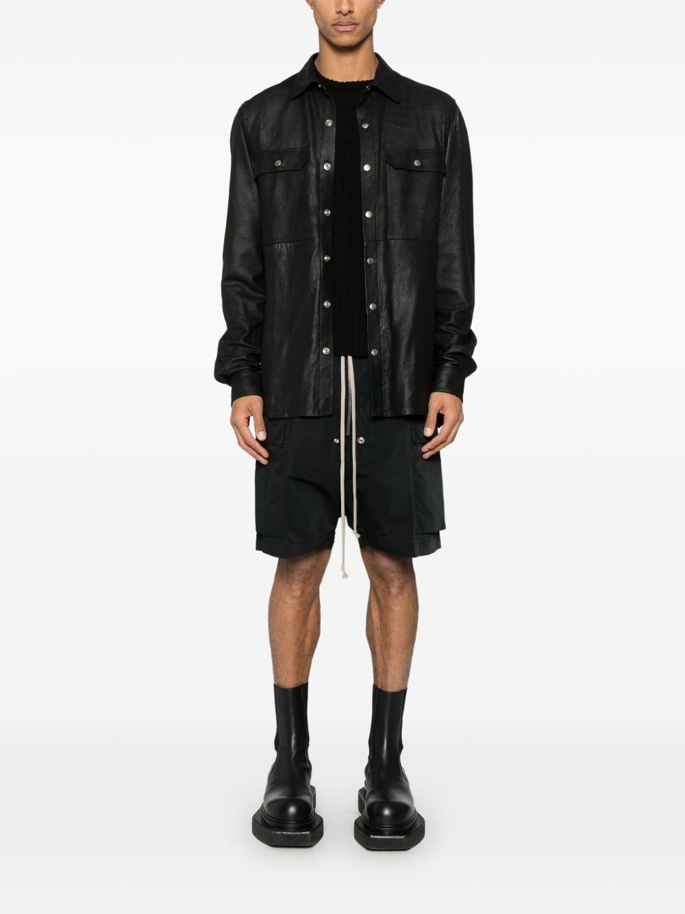leather shirt jacket - 2