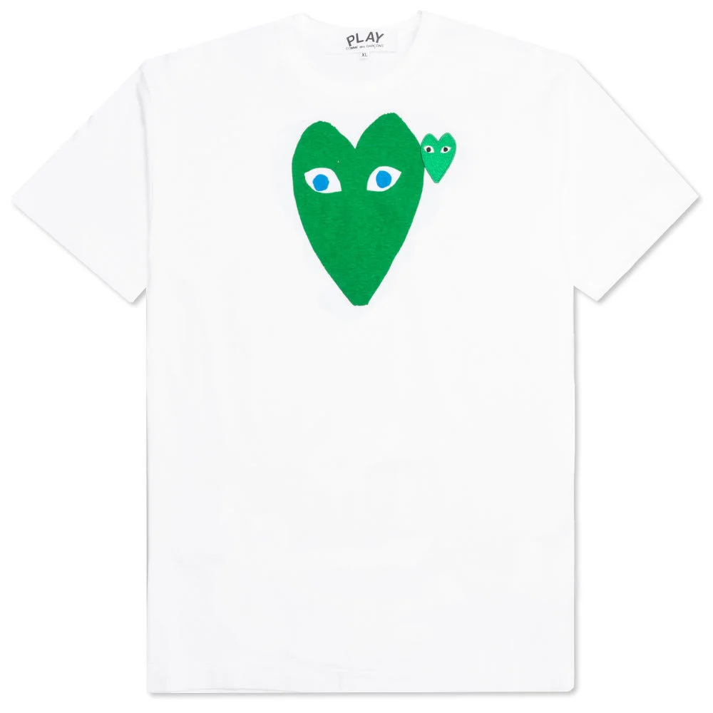 Comme des Garcons Play Double Heart Logo Tee - 1