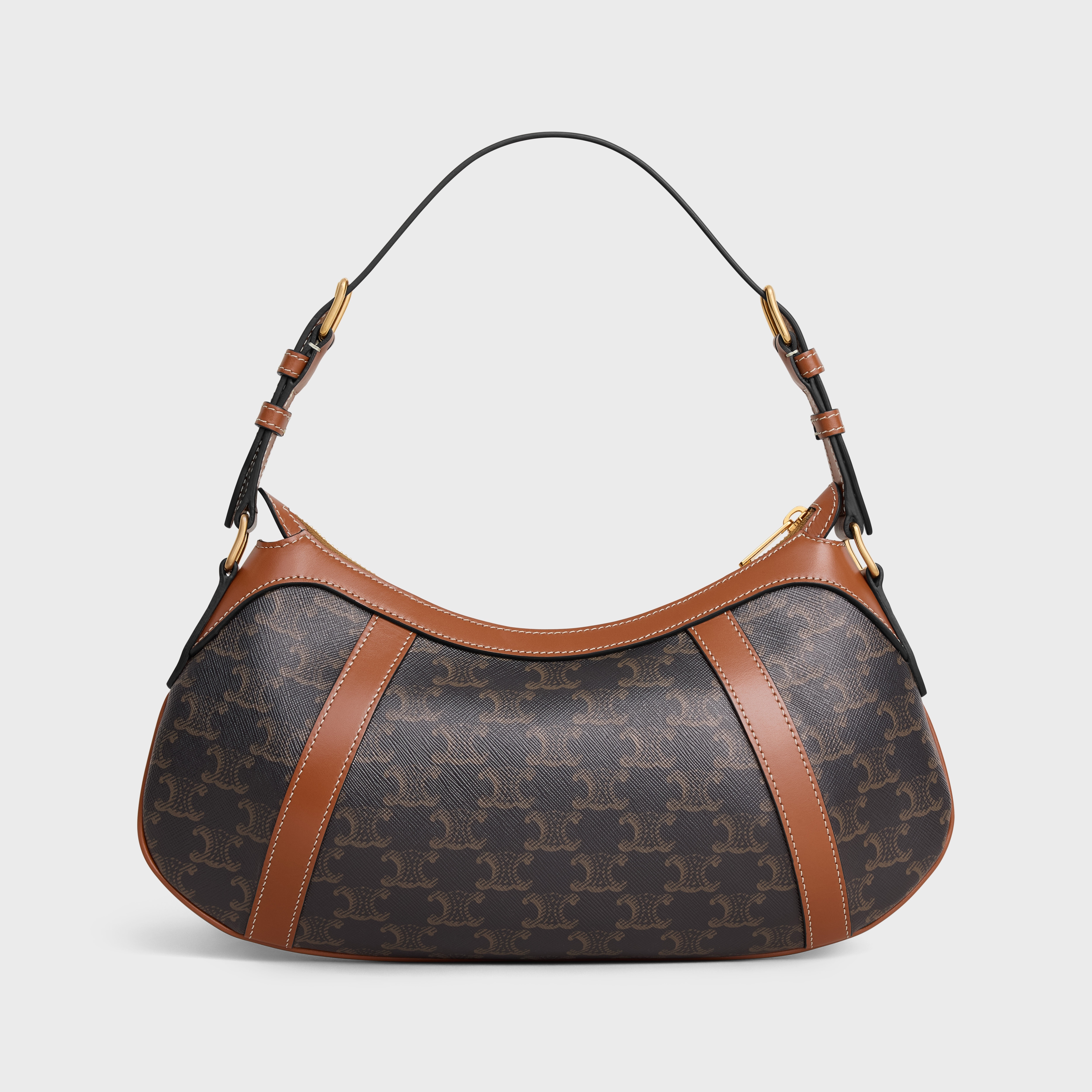 CELINE STRIPED HOBO in TRIOMPHE CANVAS & CALFSKIN - 3