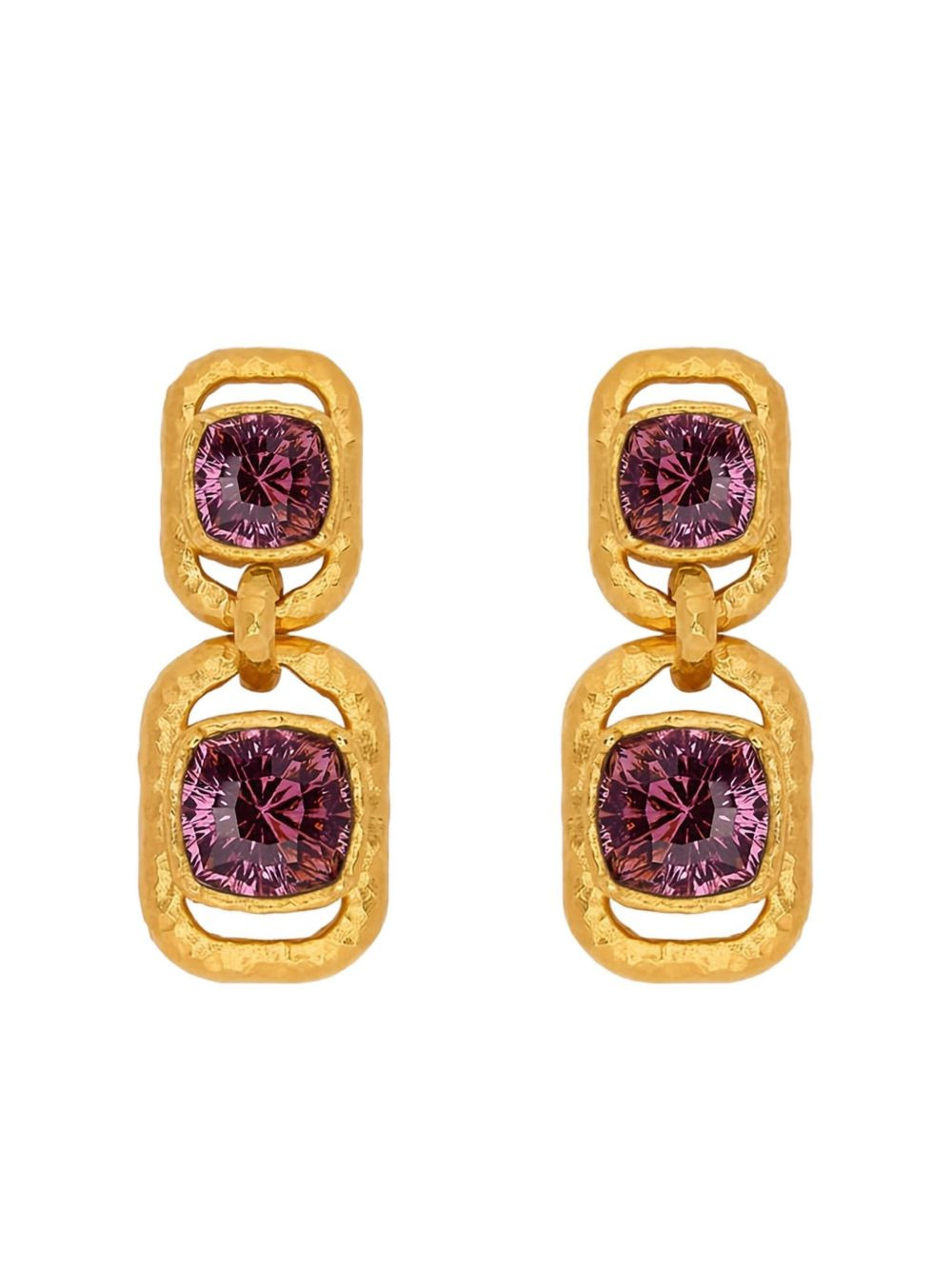rectangle crystal-drop earrings - 2