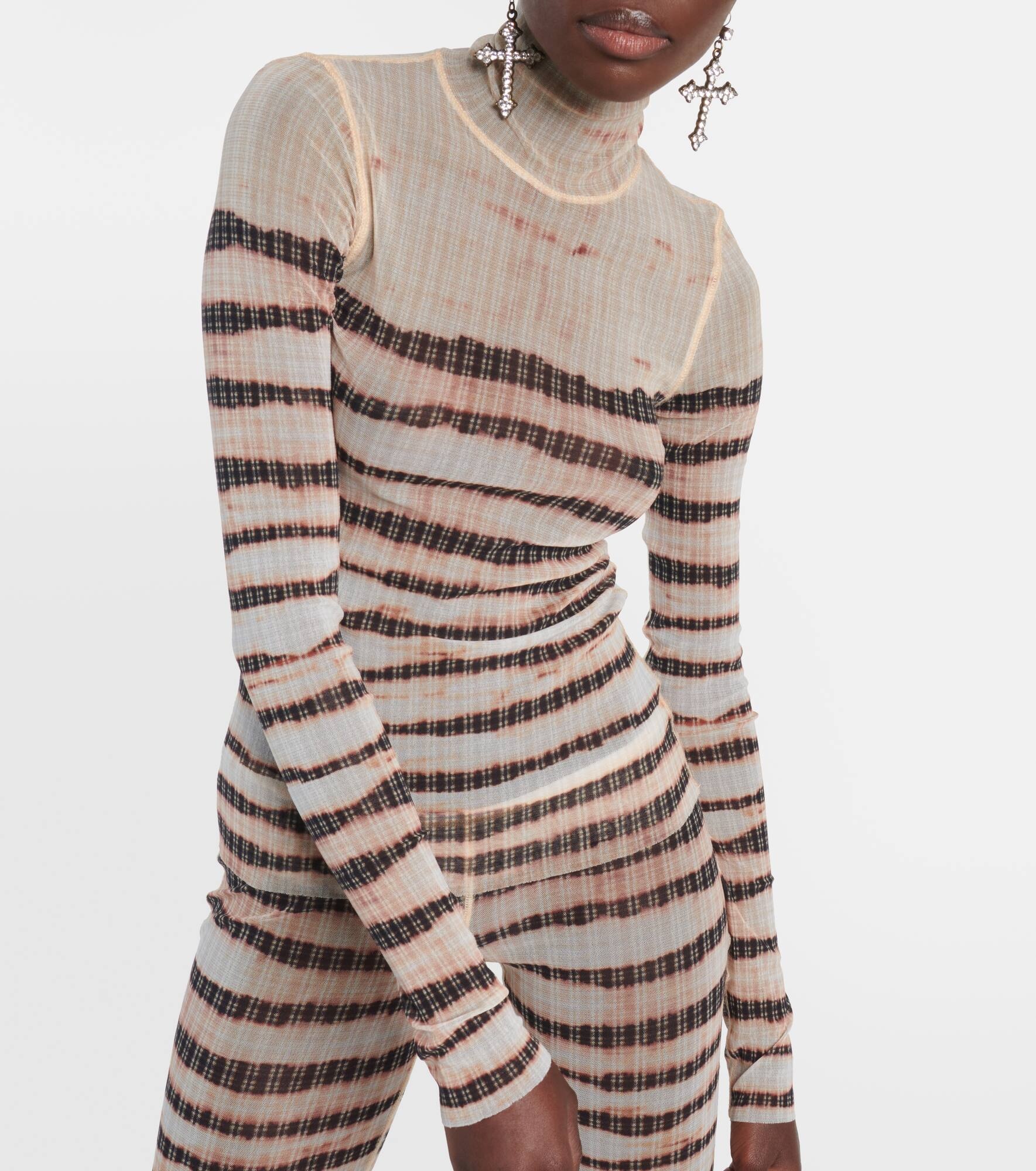 x KNWLS striped turtleneck top - 4