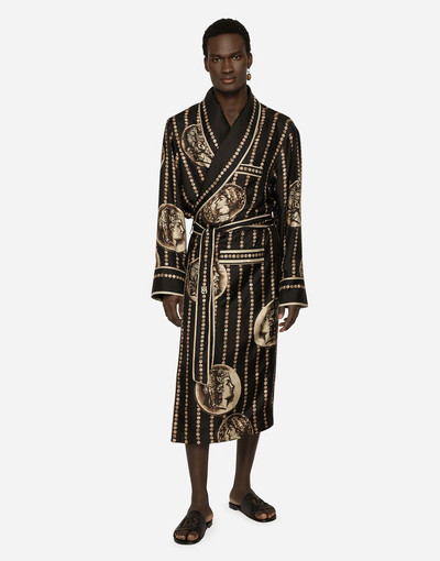 Dolce & Gabbana Coin print silk twill robe outlook