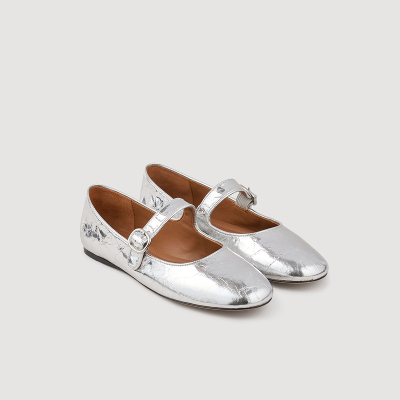 Sandro SHINY LEATHER BALLET FLATS outlook